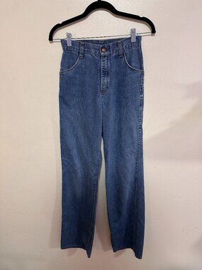 70's high rise denim straight/flare cut jeans